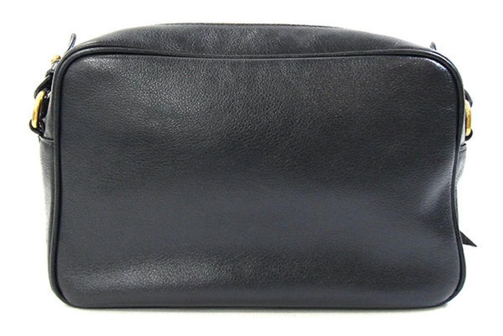 Prada Handbag Bag Leather Crossbody Black Shoulder Embossed Black